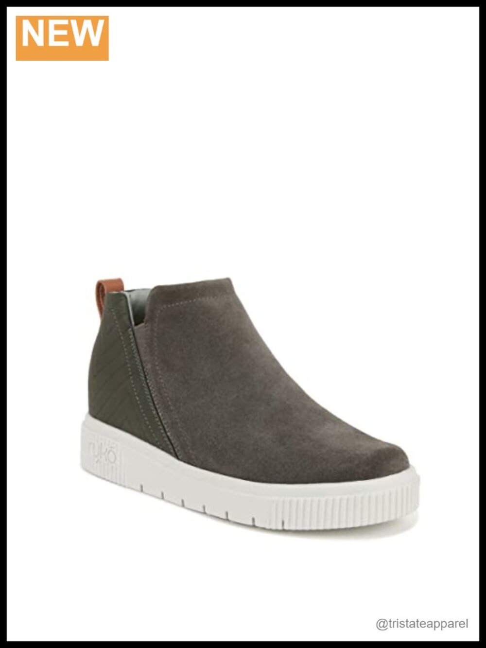 Ryka Women's Vera 2 Wedge Sneaker Booties Ankle Boot Suede Faux Leather Round